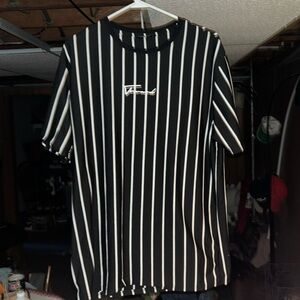 Another SHEIN shirt black and white horizontal pinstripes.